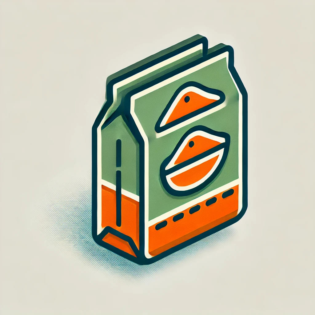 Icône 2D de sacs de ciment, dédiée à la réutilisation des restes de chantier pour la construction et la rénovation.