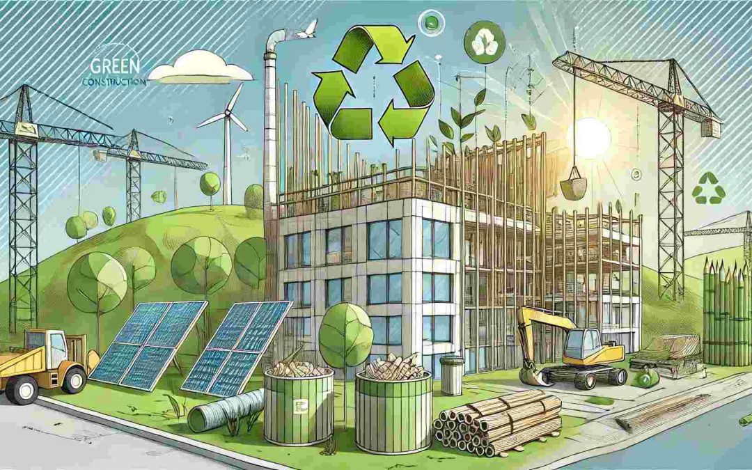 Illustration des avantages des matériaux écologiques pour un projet de construction verte.