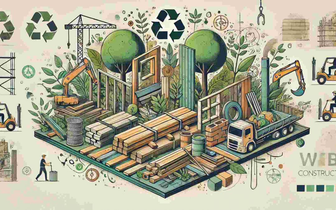 Illustration de matériaux d'occasion pour économiser dans la construction