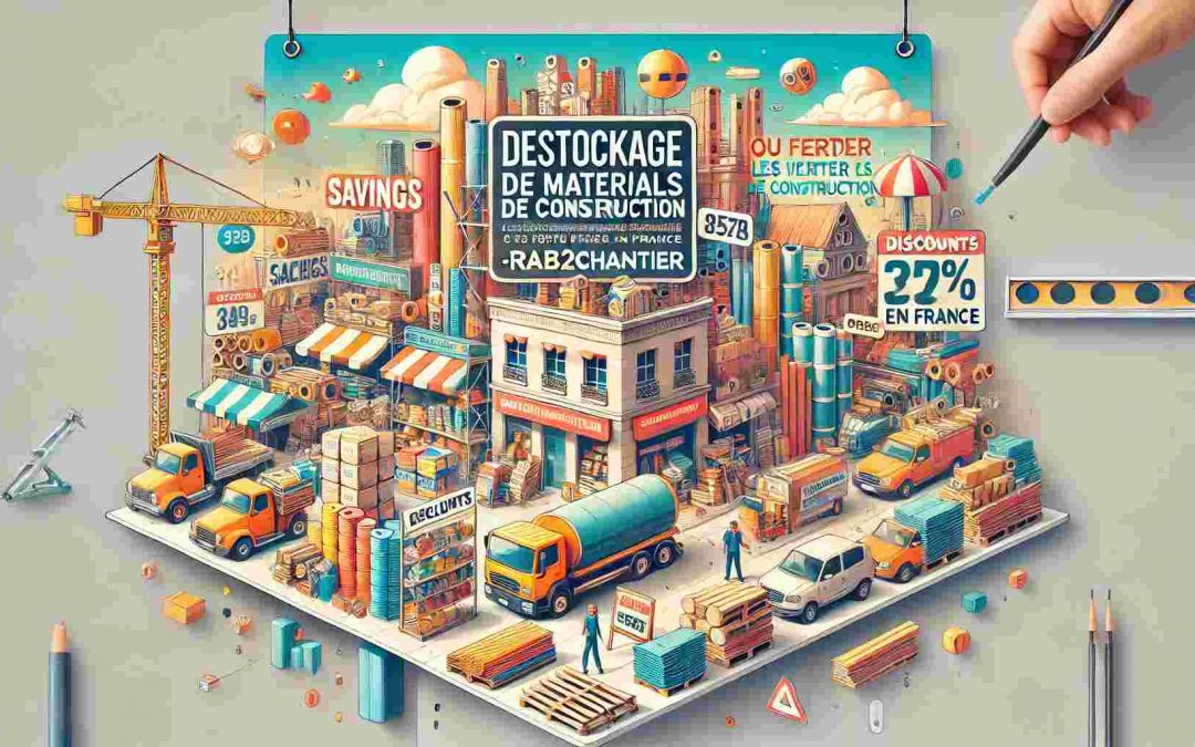 Illustration montrant les meilleures offres de déstockage de matériaux de construction en France.