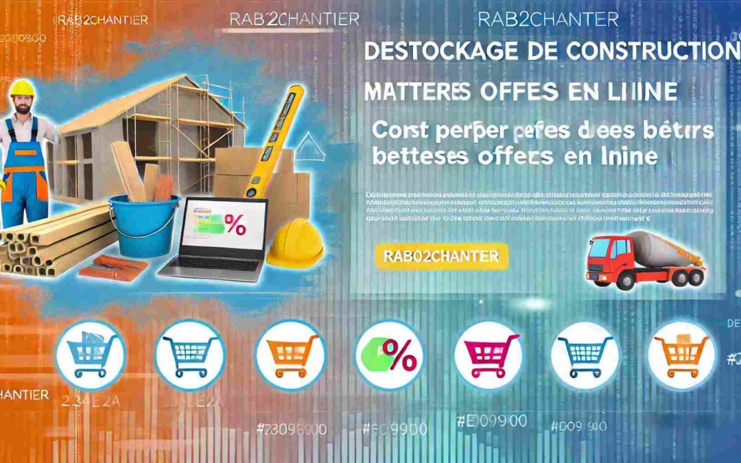 Illustration montrant comment profiter des meilleures offres de déstockage de matériaux de construction en ligne.