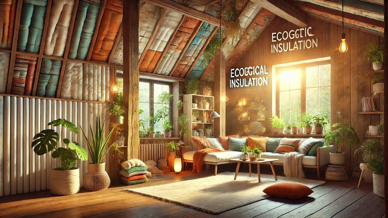 Illustration montrant comment réutiliser des matériaux pour une isolation écologique.