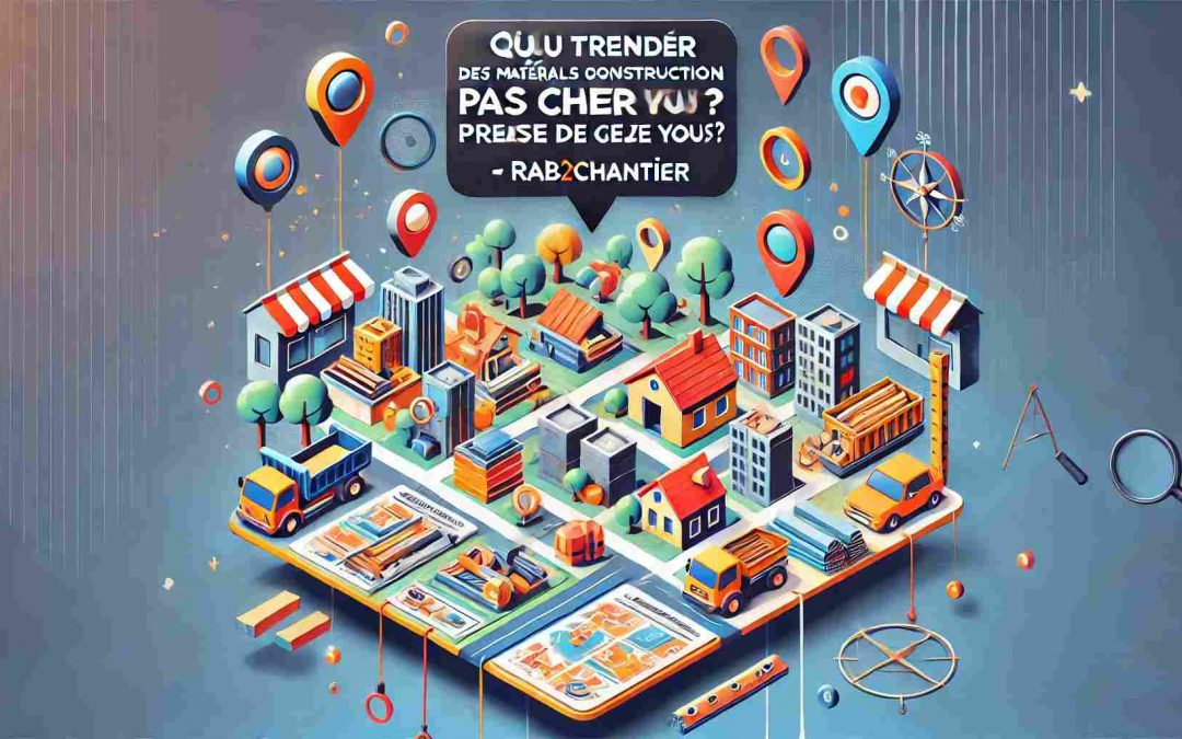 Illustration montrant comment trouver des matériaux de construction pas chers près de chez vous.