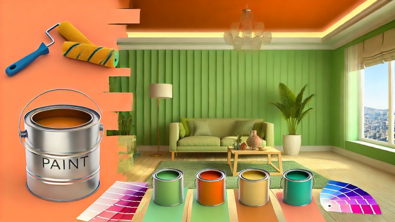 Illustration montrant l'utilisation de peinture d'occasion pour des projets de r&eacute;novation.